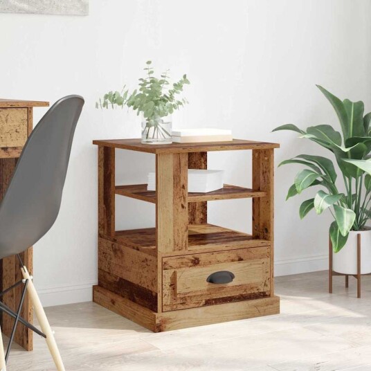  Nattbordskap Gammelt tre 50 x 50 x 60 cm Konstruert tre