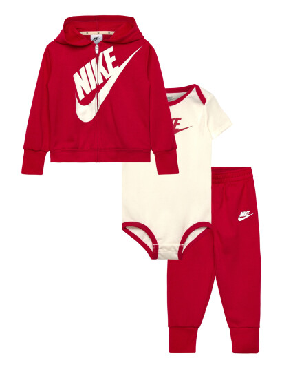 Nike 3C 3 Pc Bodysuit Pant Set   Red   74/80