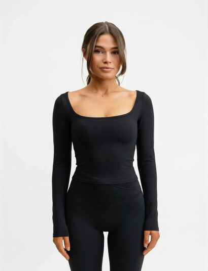 Drop of Mindfulness Butter Soft Long Sleeve Crop Grey L