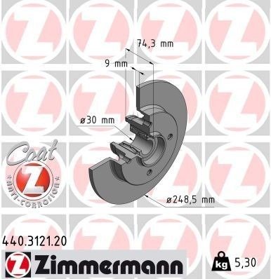 Bremseskive ZIMMERMANN 440.3121.20