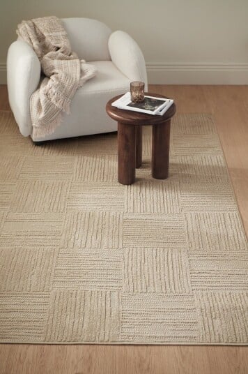 &Home Teppe Daisy Check Beige &Home Teppe Daisy Check Beige