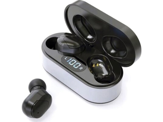 Platinet Wireless Earbuds Sport Vibe + Charging Station Pm1050, Black