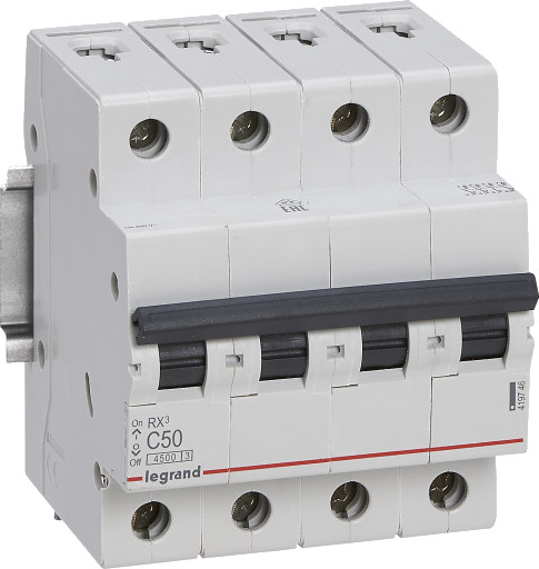 Legrand 3 stk RX³ MCB automatsikring C50 4P 4M 4,5kA Legrand 3 stk RX³ MCB automatsikring C50 4P 4M 4,5kA