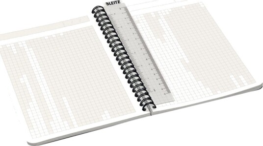 Leitz Office Notatbok Trådbundet A5 90 Ark / 180 Sider Kvadratisk Rød Papp Polypropylen Pp