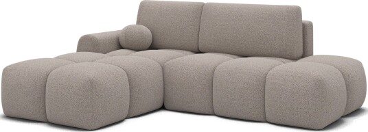 Vittario 3 seters boblete sovesofa med divan og oppbevaring venstre Royal 18