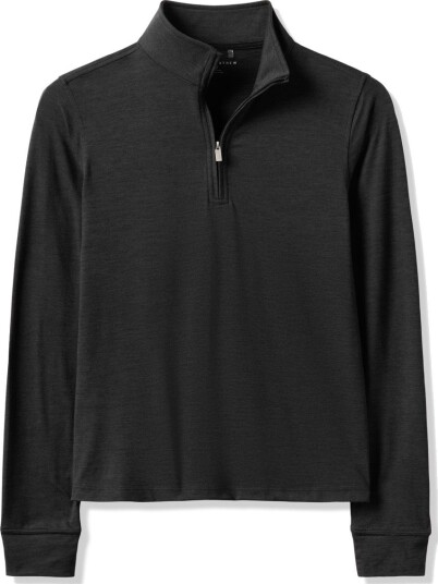 Travis Mathew Skyloft Light Zip Ls Golfgenser dame Heather Black Medium