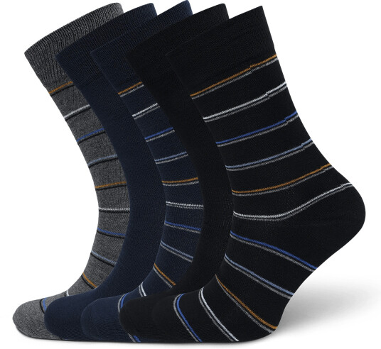 URBAN QUEST | 5 Pack Men Bamboo Basic Socks Multi Color | 40 46