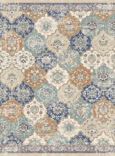 Wilton teppe Bohemia blå/multi Størrelse: 80 x 350 cm