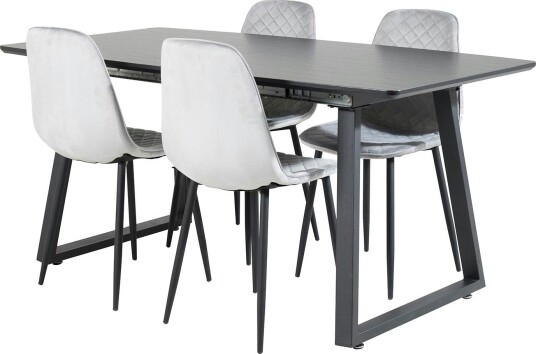 Venture Home Spisegruppe Venture Home Ina med 4 Phoi Stoler Fløyel GR20348