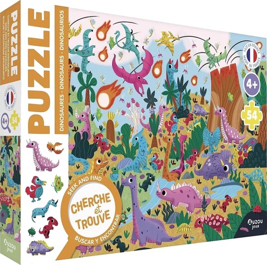 Auzou Puzzle 54 PcSeek & Find Dinosaurs Multi/patterned ONE SIZE