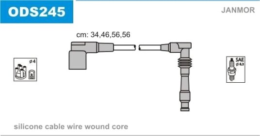 JANMOR ODS245 Tennplugg kabelsett