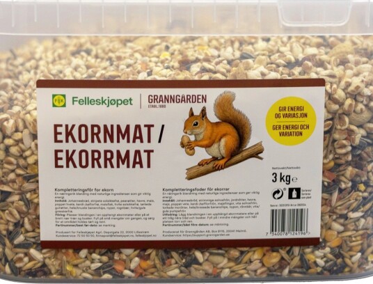 Felleskjøpet Ekornmix Ekornmat 3 kg Bøtte