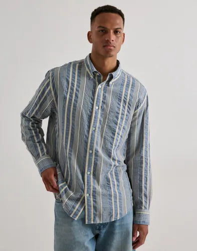 Gant Rel Seersucker Stripe Shirt Stripete skjorter Blå Gant Rel Seersucker Stripe Shirt Stripete skjorter Blå