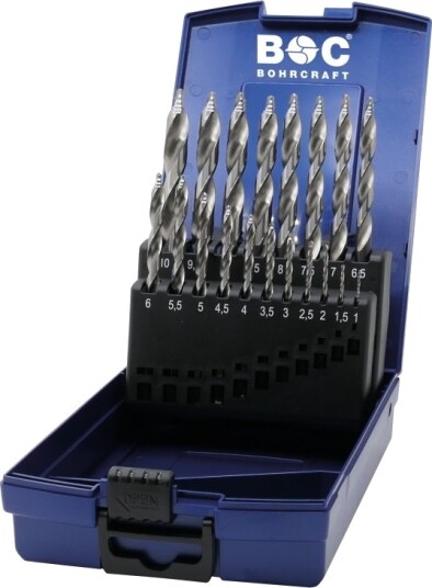 Bohrcraft Spiralborsæt Kg10 Turbo Step Hss-G Din 338 1-10Mm - 19 Dele Abs-Box