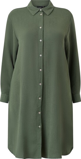 Zizzi Tunika Vnilla L/S Long Shirt Grønn