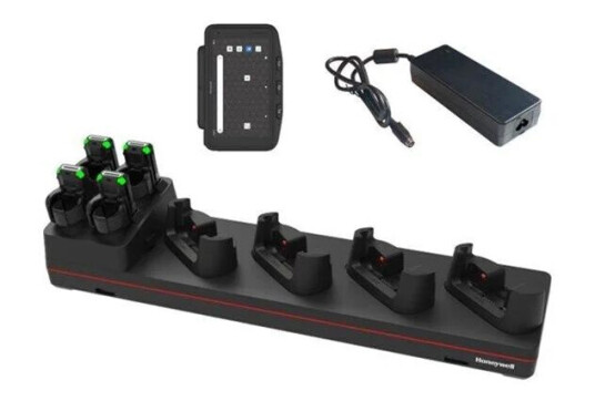Honeywell - handheld charging stand + power adapter - 5-bay with quad scanner cup