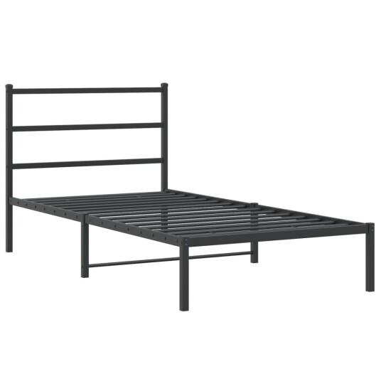  Sengeramme i metall med hodegavl svart 107x203 cm