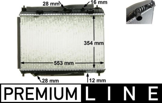Radiator MAHLE ORIGINAL CR 87 000P Radiator MAHLE ORIGINAL CR 87 000P