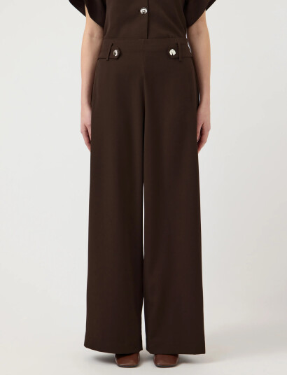 YAS Yasrania Hw Straight Pants   Ex   Brown   42