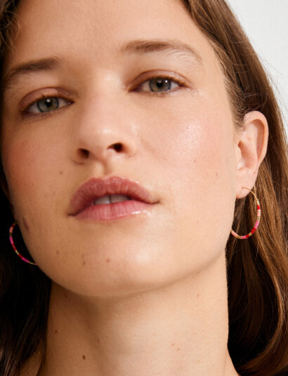Pilgrim Alison Earrings Pink Gold Plated   Pink   ONE SIZE