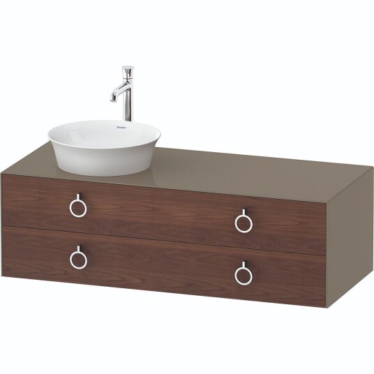 Duravit White Tulip Servantskap 2 skuf. 130x55x40,8 cm Valnøtt/Stengrå Høygl.