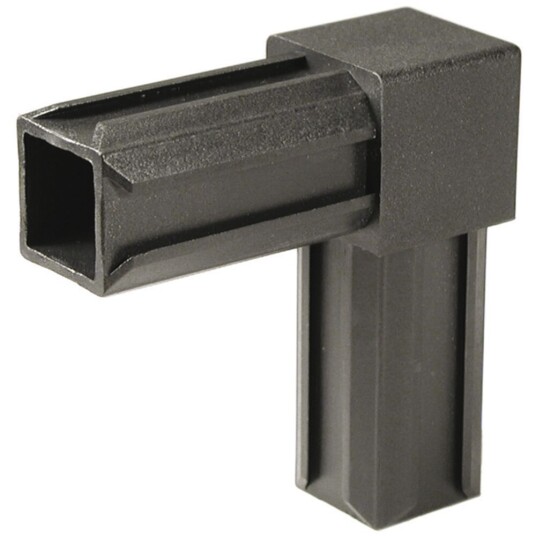 Alberts Skjøtestykke XD 90° PVC Sort 20x20