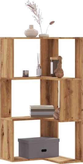 Bokhylle 3 etasjer artisan eik 50x50x102 cm konstruert tre