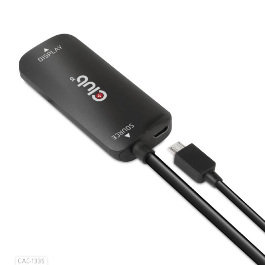 Club 3D Aktiv HDMI + Micro USB til DisplayPort Adapter 8K 30Hz / 4K 120Hz 1m
