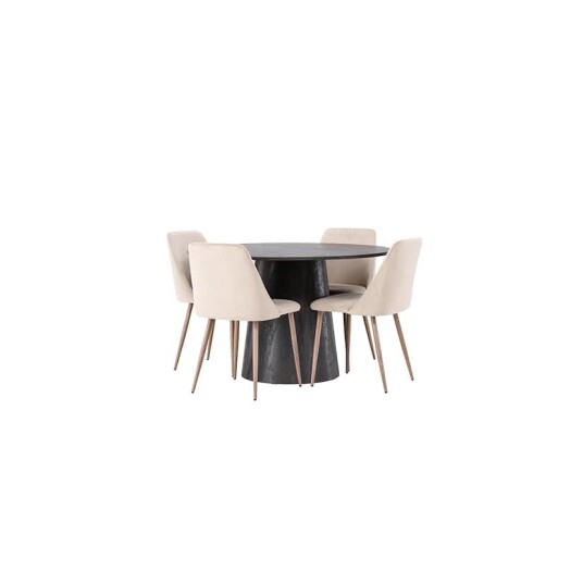 Venture Home Spisegruppe Venture Home Lanzo Ø120 cm med 4 stk Night Stoler GR23480