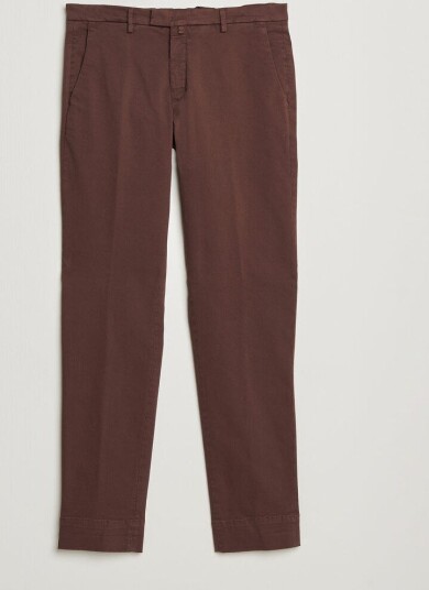 Briglia 1949 Slim Fit Cotton Stretch Trousers Burgundy