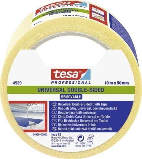 Tesa 04939 00002 11 Festebånd/Legging Tape Weiß L X B 10 M X 50 Mm 10 M