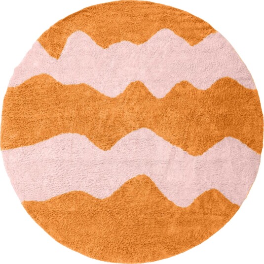 Rundt teppe Amira Natural Cotton Shaggy oransje/rosa Størrelse: Ø 200 cm Rundt teppe Amira Natural Cotton Shaggy oransje/rosa Størrelse: Ø 200 cm