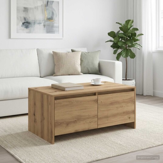 vidaXL Sofabord Artisan eik 90 x 50 x 41,5 cm Konstruert tre