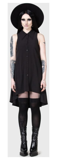 KIHILIST by KILLSTAR Goth Kort kjole Olde Night Dress XS til XXL Damer svart