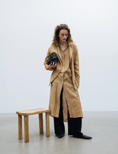 A Part Of The Art Free Blazer Sheer Crinkel Brown M/L