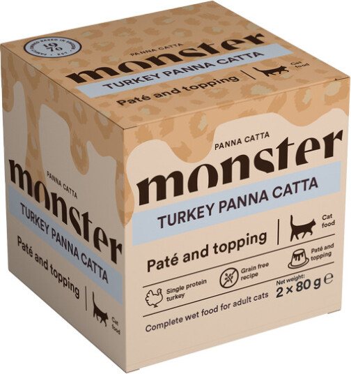 Monster Cat Panna Catta Tyrkia Våtfôr 2-pakning 80g
