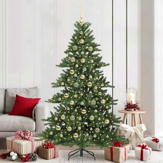 Kunstig sammensatt juletre med 300 LED med stativ 210 cm PVC