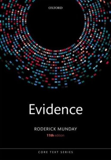 Evidence Av Roderick (Reader Emeritus In Law At The Un Munday Evidence Av Roderick (Reader Emeritus In Law At The Un Munday