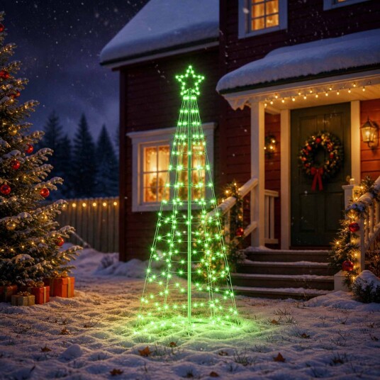 vidaXL LED juletre 250 cm 300 LED-lys RGB Stål RGB