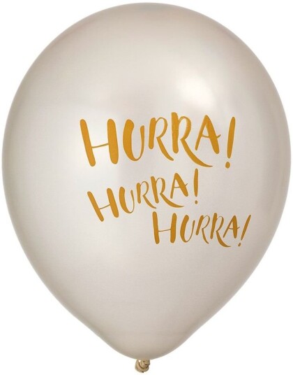 6 stk Perlehvite Hurra Ballonger 30 cm 6 stk Perlehvite Hurra Ballonger 30 cm