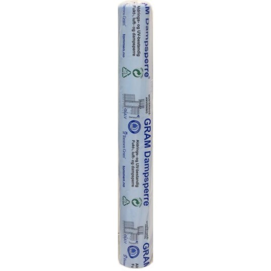 Gram Dampsperre FB 2.6x15m 150my Med Heftekant Gram Dampsperre FB 2.6x15m 150my Med Heftekant