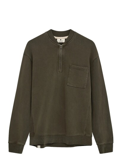 Anerkjendt Aktoni Basic Half Zip Khaki green XL