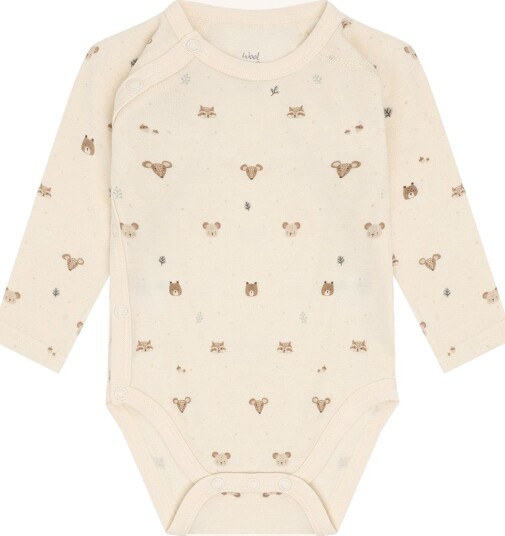 Hust and Claire   Fold over body i ull/bambus "Forest" Off White