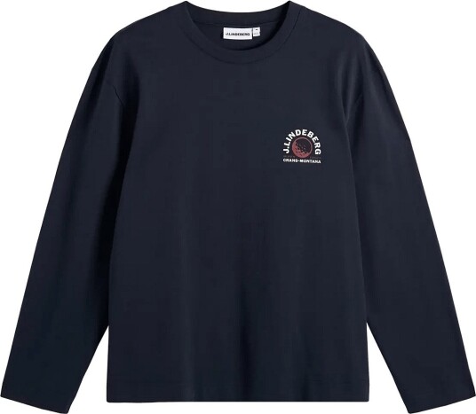 J. Lindeberg Walsh Ls Print T Shirt   Navy   XXL