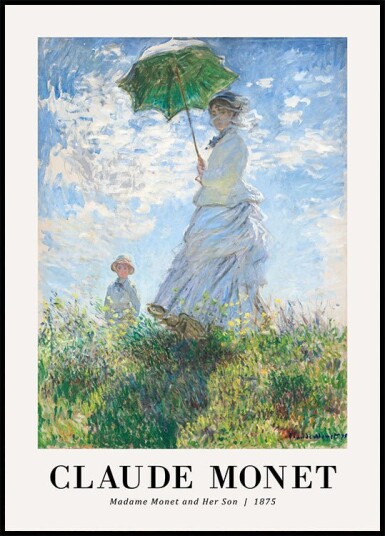 Madame Monet and Her Son 1875 Plakat by Claude Monet Plakat / 100x150cm
