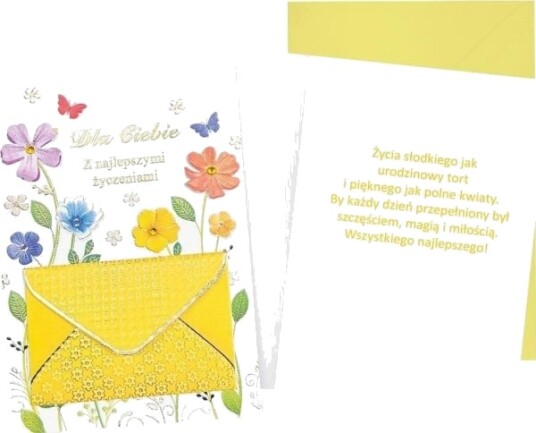 Kukartka Gratulasjonskort B6 Bursdag Dame Blomster