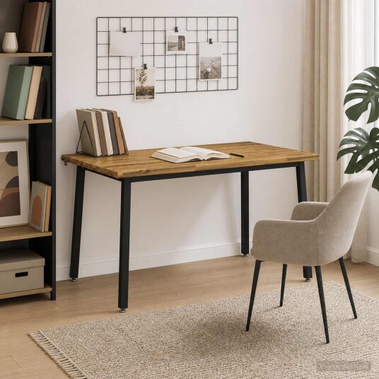 vidaXL 140 x 70 x 75 cm Solid akasietre Hvit og svart Rektangulær