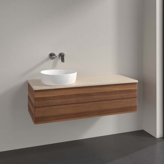 Villeroy & Boch Antao Servantskap med 2 skuffer 120x50x36 cm m/lys Valnøtt/Crème