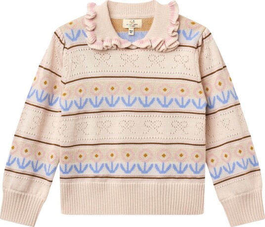 Copenhagen Colors Knitted Collar Blouse W. Pointelle & Pattern Beige 122 Copenhagen Colors Knitted Collar Blouse W. Pointelle & Pattern Beige 122