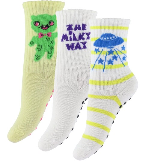 Mini Rodini The Milky Way 3 Pack Anti Slip Socks Multi/patterned 28/31
